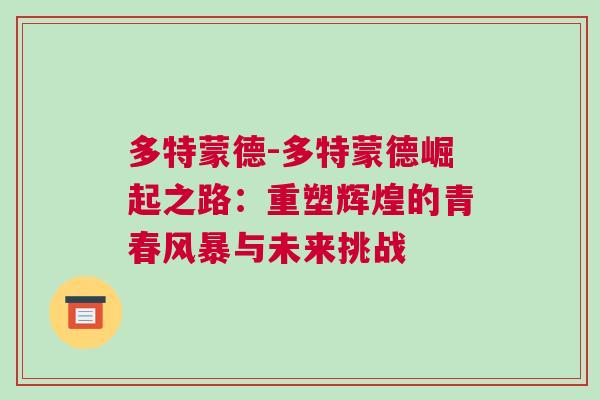 多特蒙德-多特蒙德崛起之路：重塑輝煌的青春風暴與未來挑戰