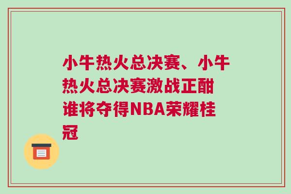 小牛熱火總決賽、小牛熱火總決賽激戰(zhàn)正酣 誰(shuí)將奪得NBA榮耀桂冠