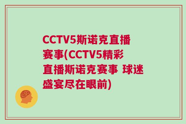 CCTV5斯諾克直播賽事(CCTV5精彩直播斯諾克賽事 球迷盛宴盡在眼前)